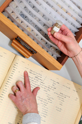 Image showing soil samples and soil recording system.