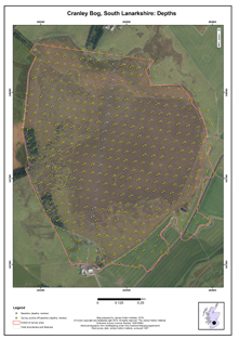 Cranley Bog, Depths; Scottish Peat Survey sites, Scottish Peat Committee and Macaulay Institute for Soil Research