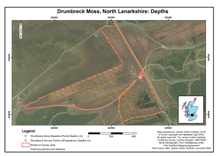 Drumbreck Moss, North Lanarkshire: Depths; Scottish Peat Survey sites, Scottish Peat Committee and Macaulay Institute for Soil Research