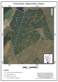 Knock Moss, Wigtownshire: Depths; Scottish peat survey sites: Scottish Peat Committee and Macaulay Institute (peat depth, surface and volume)