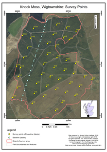 Knock Moss, Wigtownshire: Survey points; Scottish peat survey sites: Scottish Peat Committee and Macaulay Institute (peat depth, surface and volume)