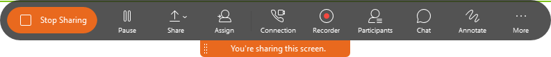 The Share toolbar