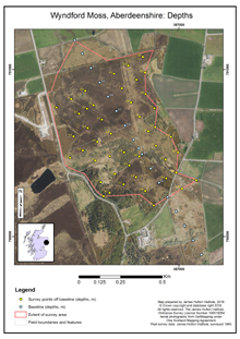 Wyndford Moss, Aberdeenshire: Depths; Scottish peat survey sites: Scottish Peat Committee and Macaulay Institute (peat depth, surface and volume)