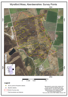 Wyndford Moss, Aberdeenshire: Survey Points; Scottish peat survey sites: Scottish Peat Committee and Macaulay Institute (peat depth, surface and volume)