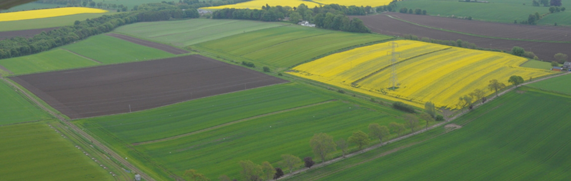 Aerial view of the Centre for Sustainable Cropping at Balruddery Farm