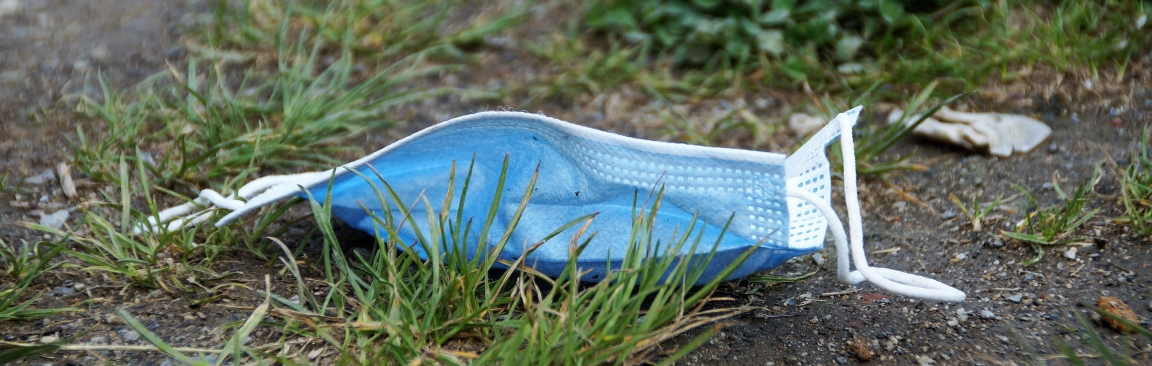 Face mask discarded in environment (Image by ivabalk from Pixabay)