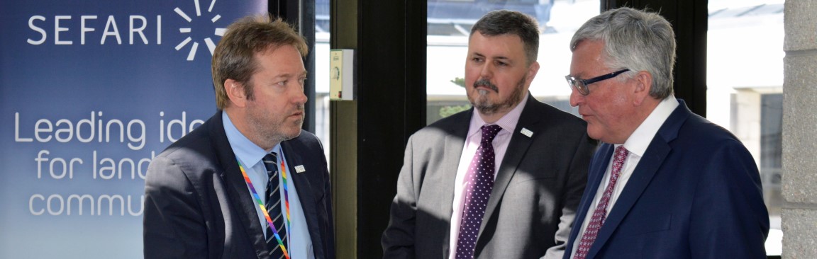 Profs C Campbell & D Stewart with Cab Sec Fergus Ewing (c) James Hutton Inst