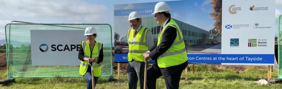 Ground breaking: Mairi Gougeon MSP, Prof Colin Campbell and Iain Stewart MP