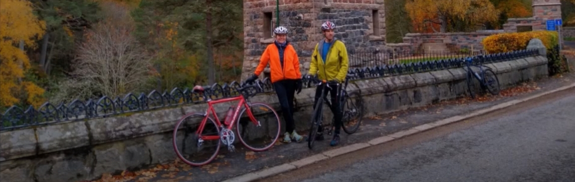 Rachel Helliwell and Marc Stutter cycled along part of the course of the Dee