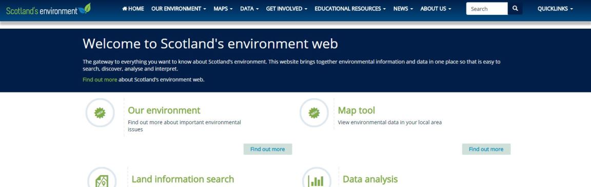 Scotland's Environment Web screenshot