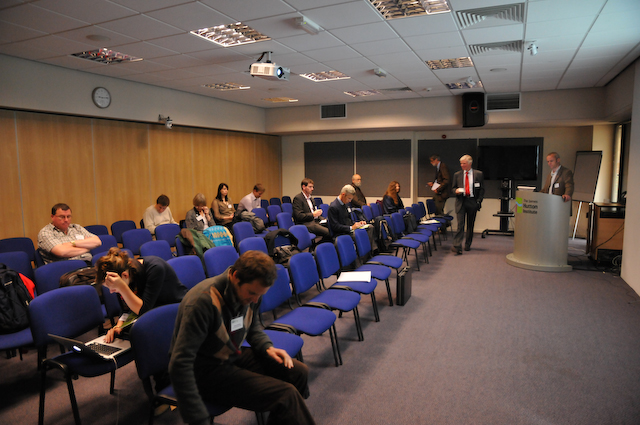 Seminar audience between presentations.