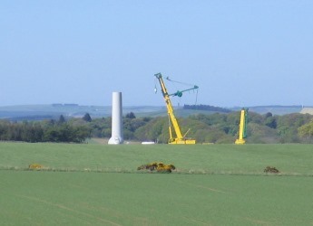 Construction of the Udny community wind turbine in 2011