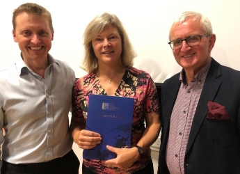 L-R: Mike Robinson (RSGS CEO), Alison Hester, Roger Crofts (RSGS chair)