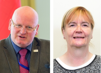 Professors Bob Ferrier and Marian Scott