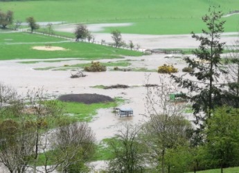 River flooding onto fields (c) James Hutton Institute