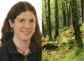 Janet Maclean and restored woodland (James Hutton Institute/SNH)