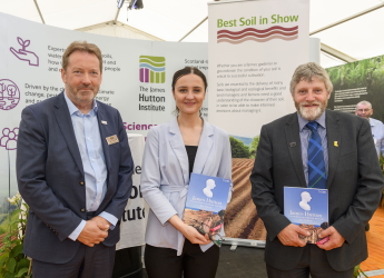 Prof Colin Campbell, Mairi McAllan MSP and Martin Kennedy (NFUS)