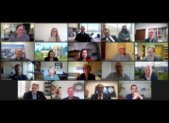 Screenshot of virtual USU-Hutton partnership signing ceremony