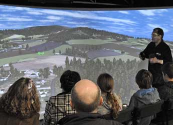Photograph of the Virtual Landscape Theatre in action