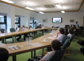 RGC pupils listening to Lorna Dawson talk about soils in Scotland