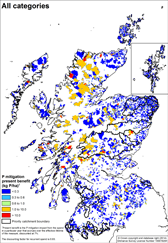 Map showing the distribution of the categories and their likley impact on water quality.