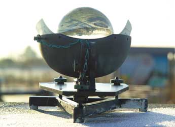 Photograph of a Campbell-Stokes sunshine recorded at the Dundee weather station