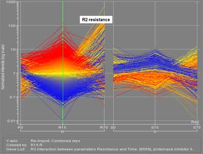 Figure 3: Microarray results for R2 compatible (right) and incompatible (left) interaction.