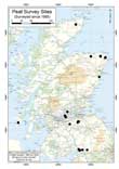 Sites of topographic surveys of peat deposits in Scotland