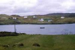 Crofting township on Harris with cultivated lazy-beds in foreground