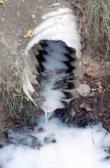 Water coming out of pipe