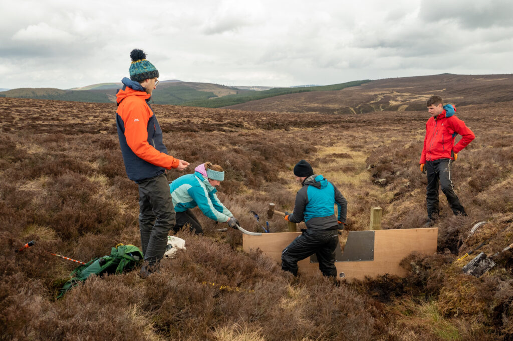 V-notch wier installation peatland restoration