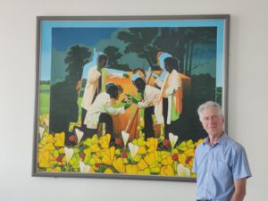 Artist is delighted to see his painting, Et in Arcadia Ego, in its new home at The James Hutton Institute